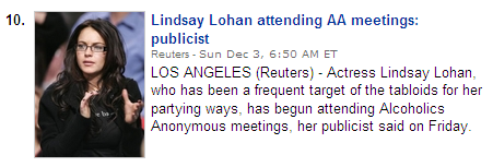 Linday Lohan attending AA Meetings