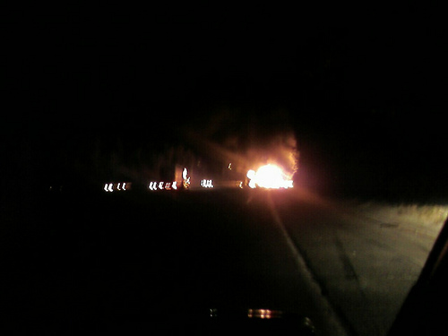 Big truck on fire on 118 West