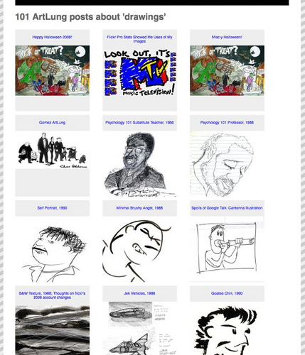 New page for my "drawings" tag archive in wordpress -- DETAIL